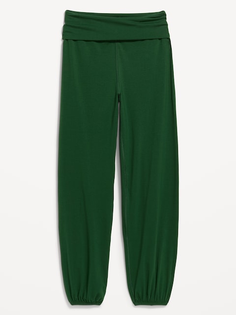 Fold-Over Waist Fitted Joggers
