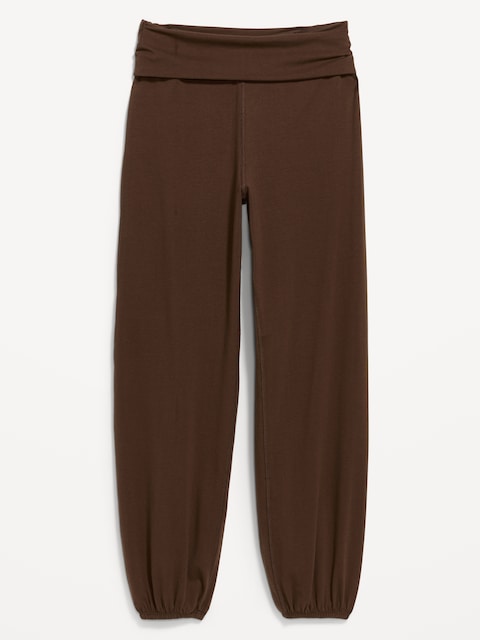 Fold-Over Waist Fitted Joggers