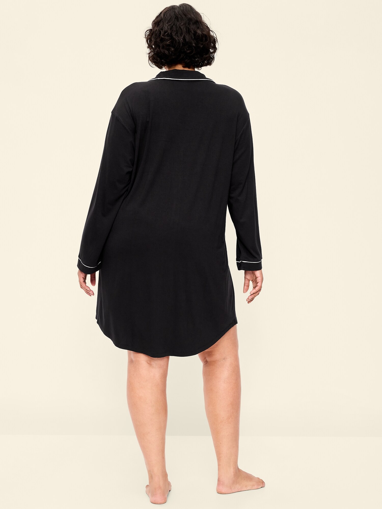 Женское платье Old Navy Knit Jersey Sleep Dress, цвет: Чёрный — фото 4