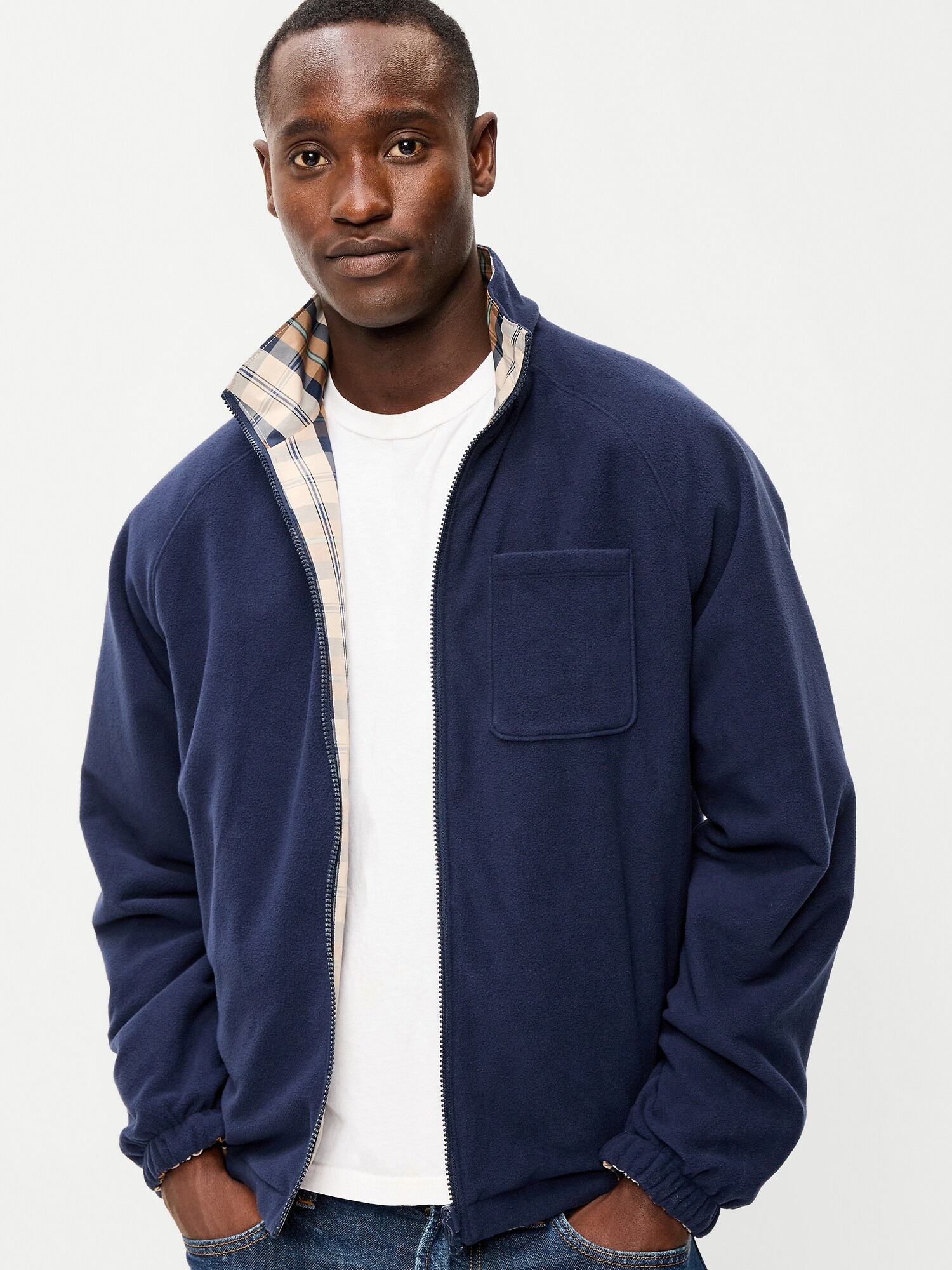 Мужская куртка Old Navy Water-Resistant Reversible Windbreaker, цвет: Синий / Кремовый — фото 5