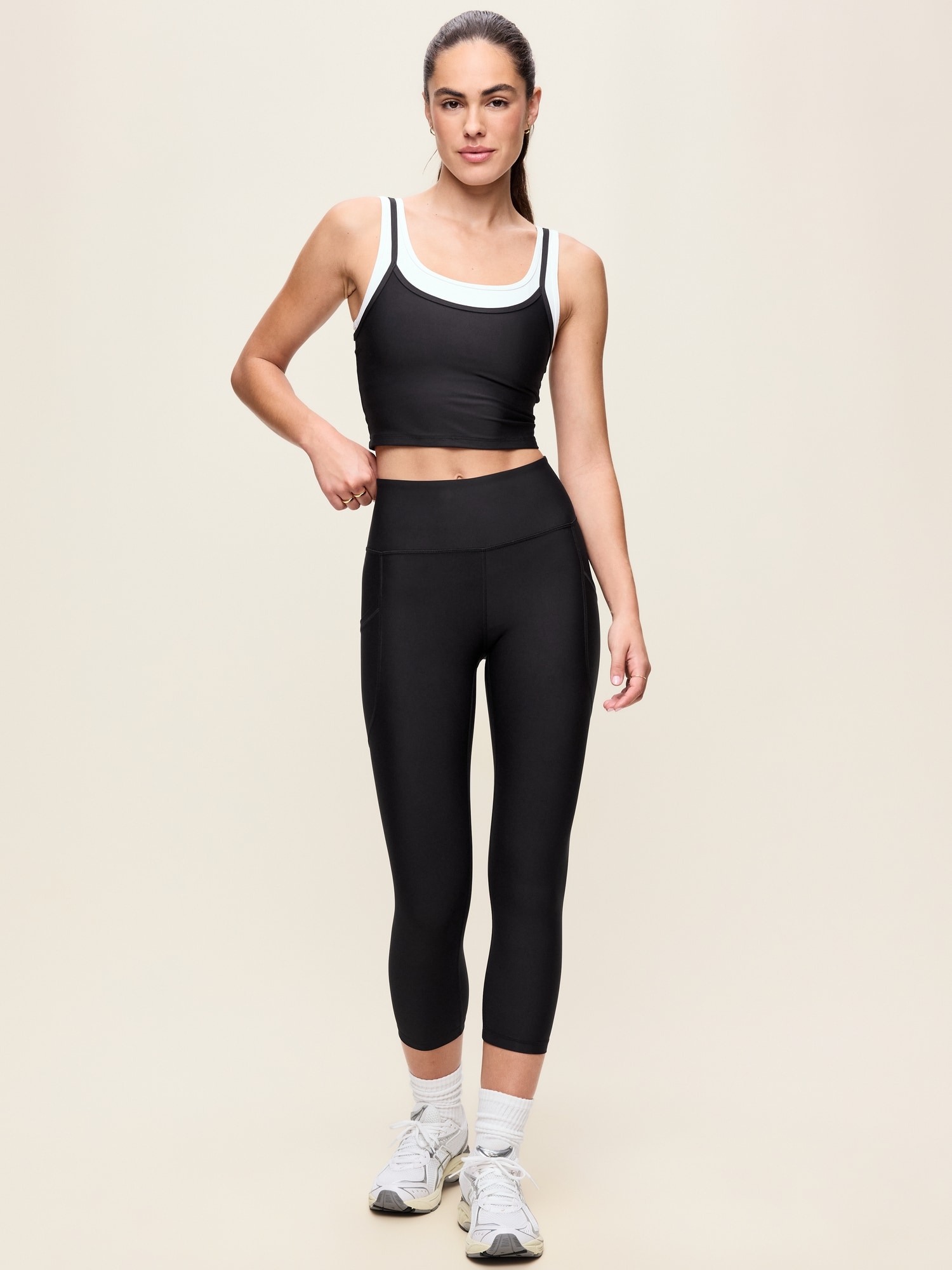 High-Waisted PowerSoft Crop Pocket Leggings