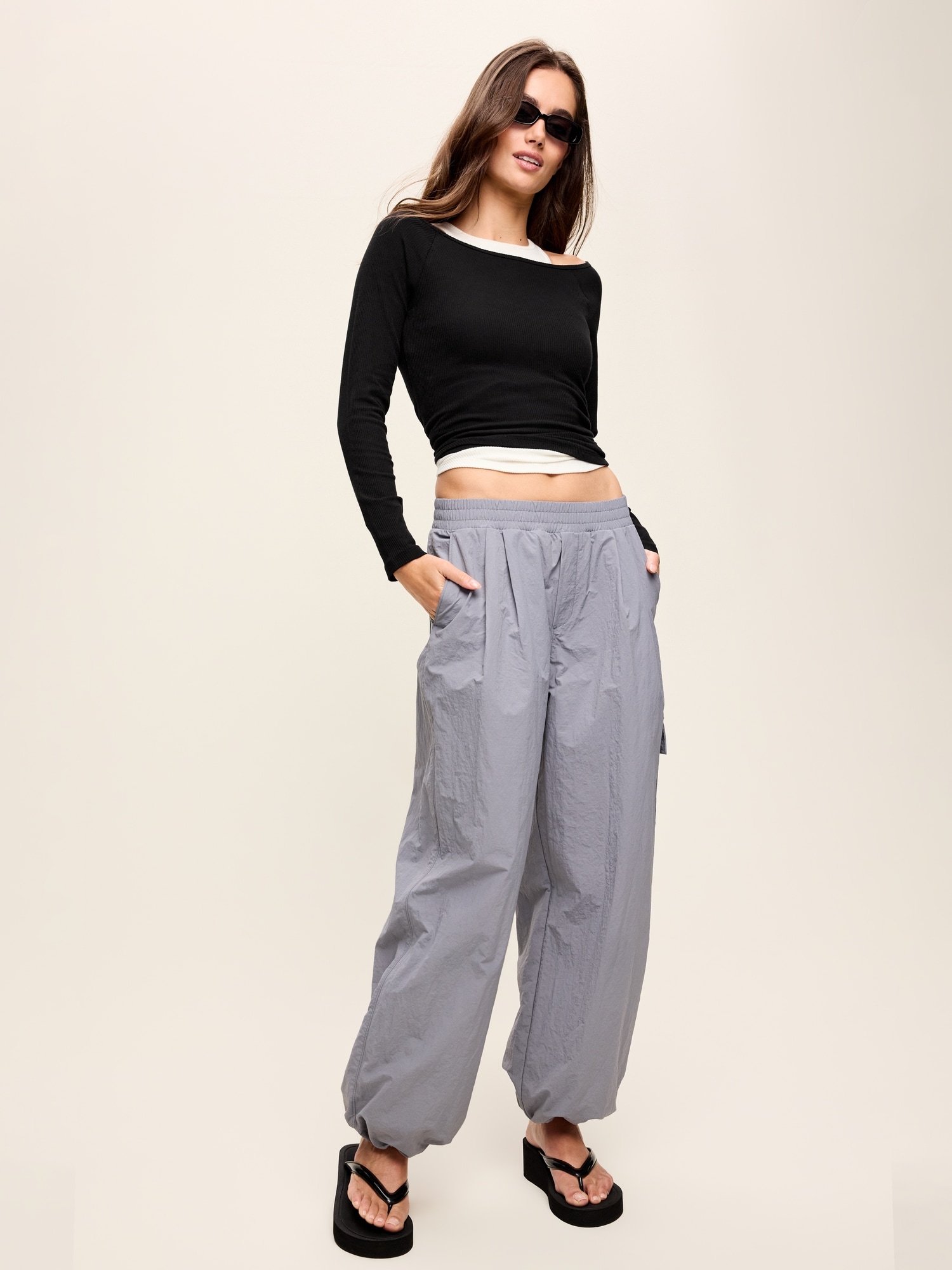 CloudLite Ribbed Long-Sleeve Boatneck Top