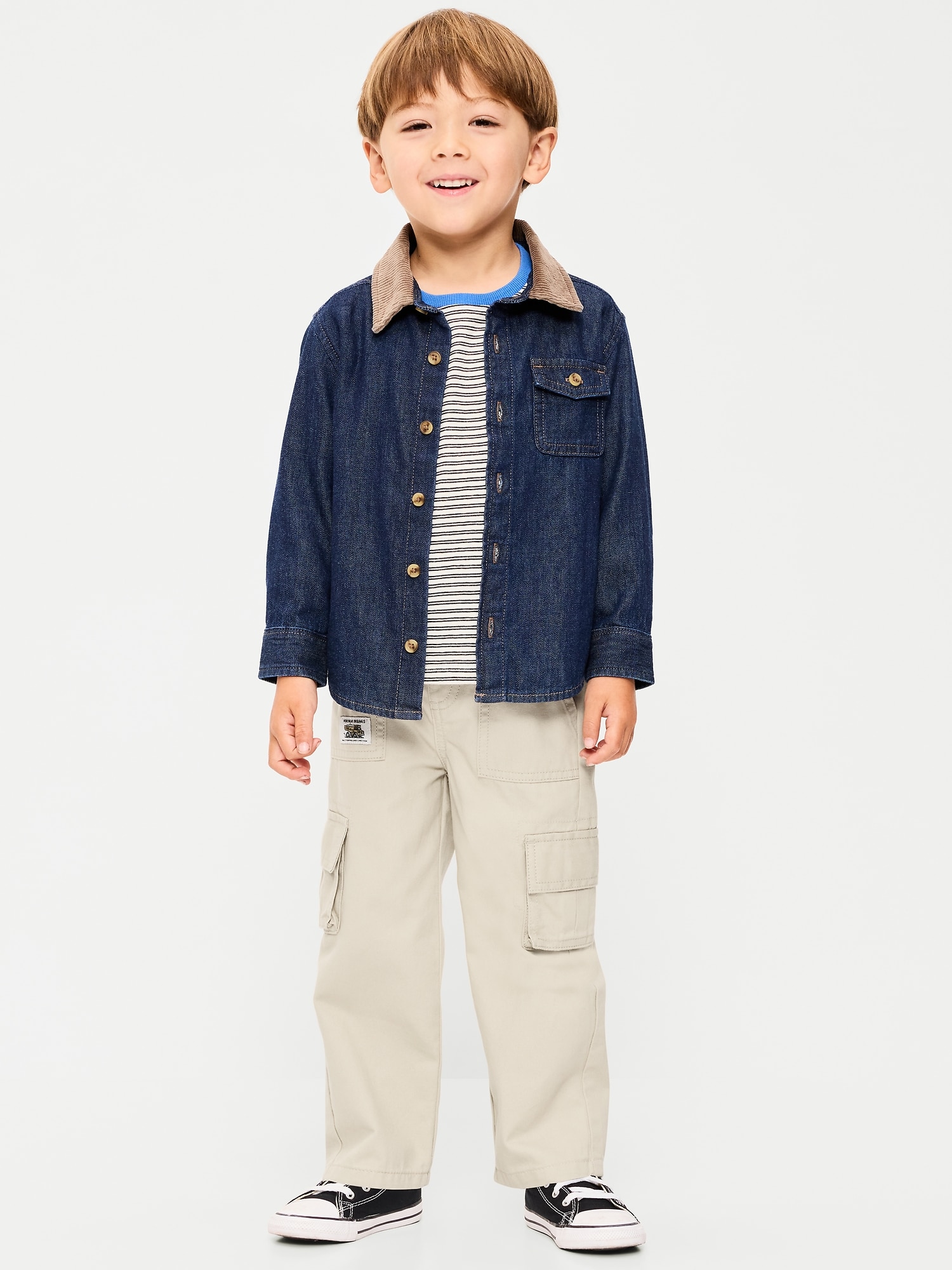Long-Sleeve Denim Shirt for Toddler Boys