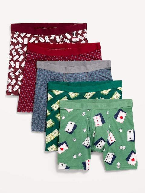 5-Pack Soft-Washed Boxer Briefs -- 6.25-inch inseam