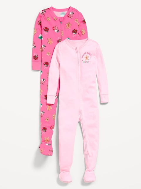 Snug-Fit 2-Way-Zip Pajama One-Piece 2-Pack for Toddler & Baby