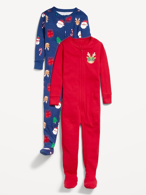 Snug-Fit 2-Way-Zip Pajama One-Piece 2-Pack for Toddler & Baby