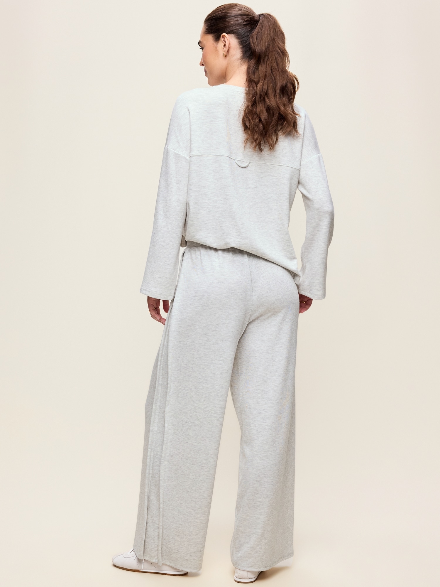 High-Waisted Bounce Lite Drapey Wide-Leg Pleated Pants