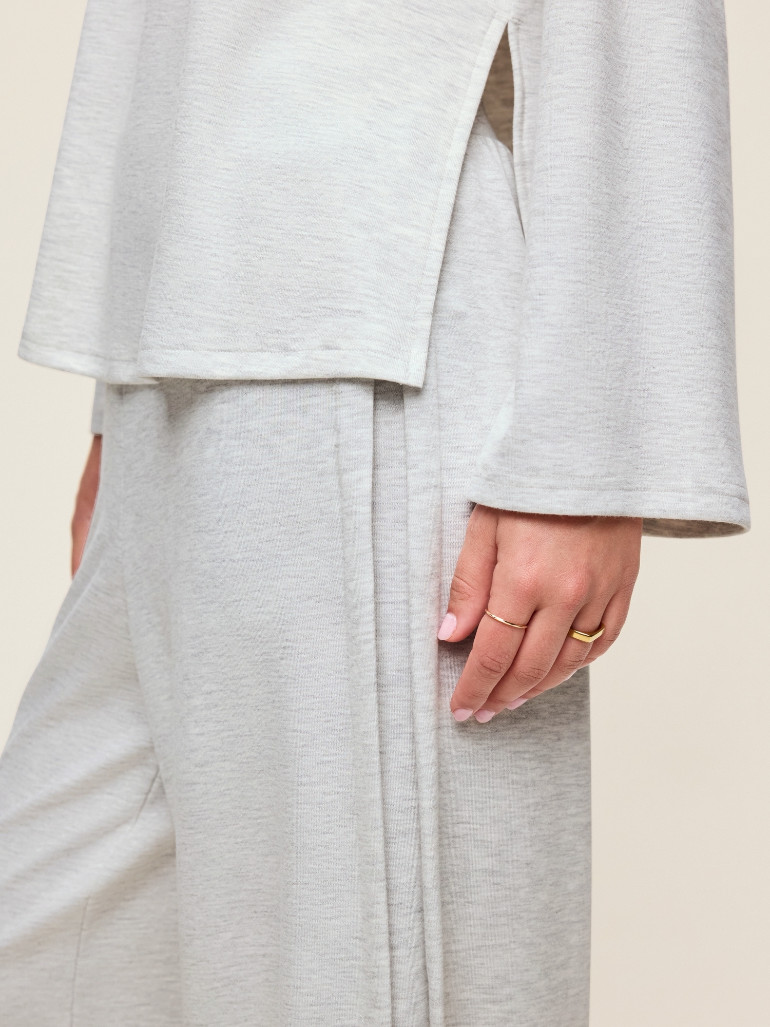 High-Waisted Bounce Lite Drapey Wide-Leg Pleated Pants