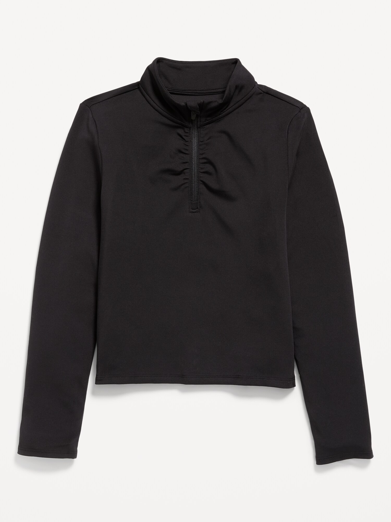 Детский спортивный топ Old Navy StudioSmooth с молнией 1/2 для девочек, цвет: Чёрный — фото 3