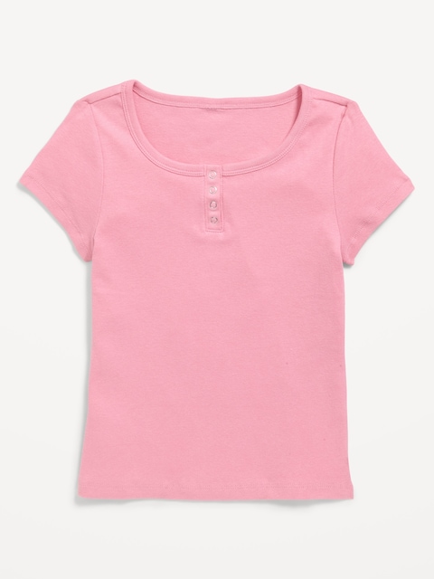 Short-Sleeve Henley Top for Girls