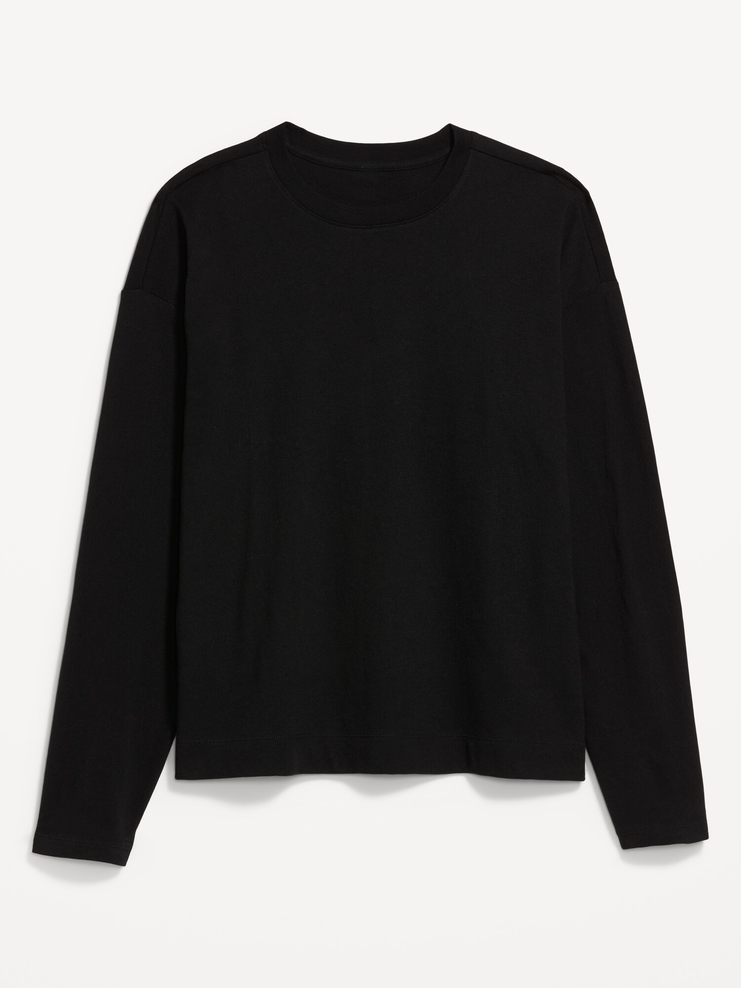 Женская футболка Old Navy Vintage Long-Sleeve Crew-Neck, цвет: Чёрный — фото 4