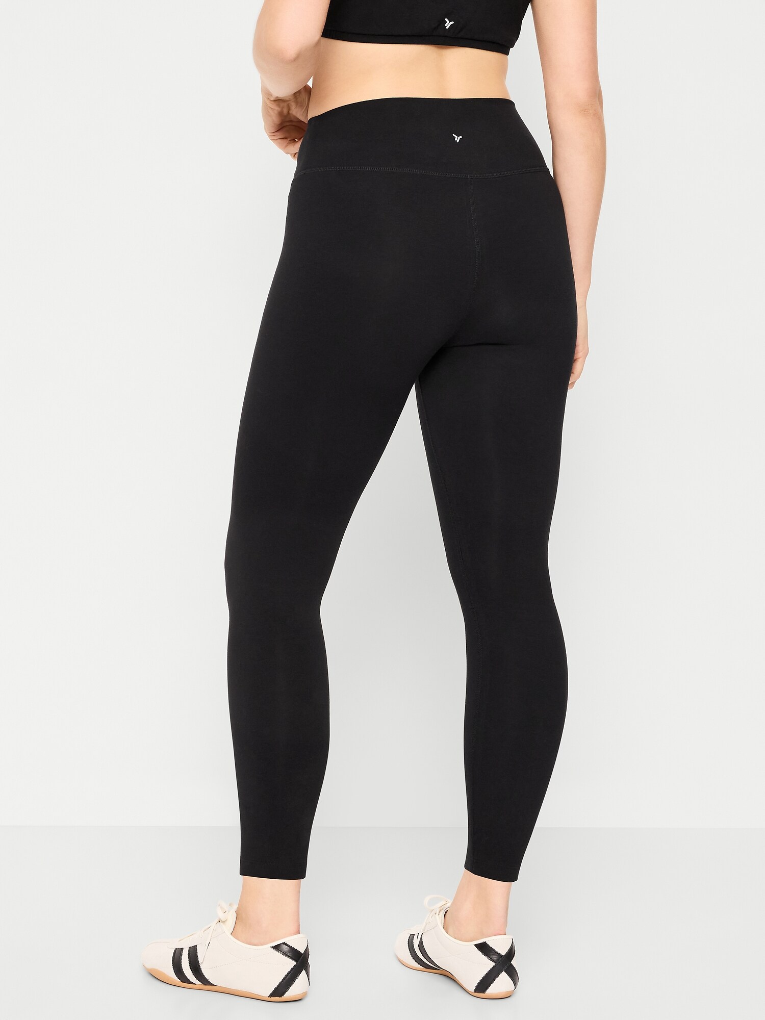 Женские леггинсы Old Navy High-Waisted PowerChill 7/8 Cotton, цвет: Чёрный — фото 6