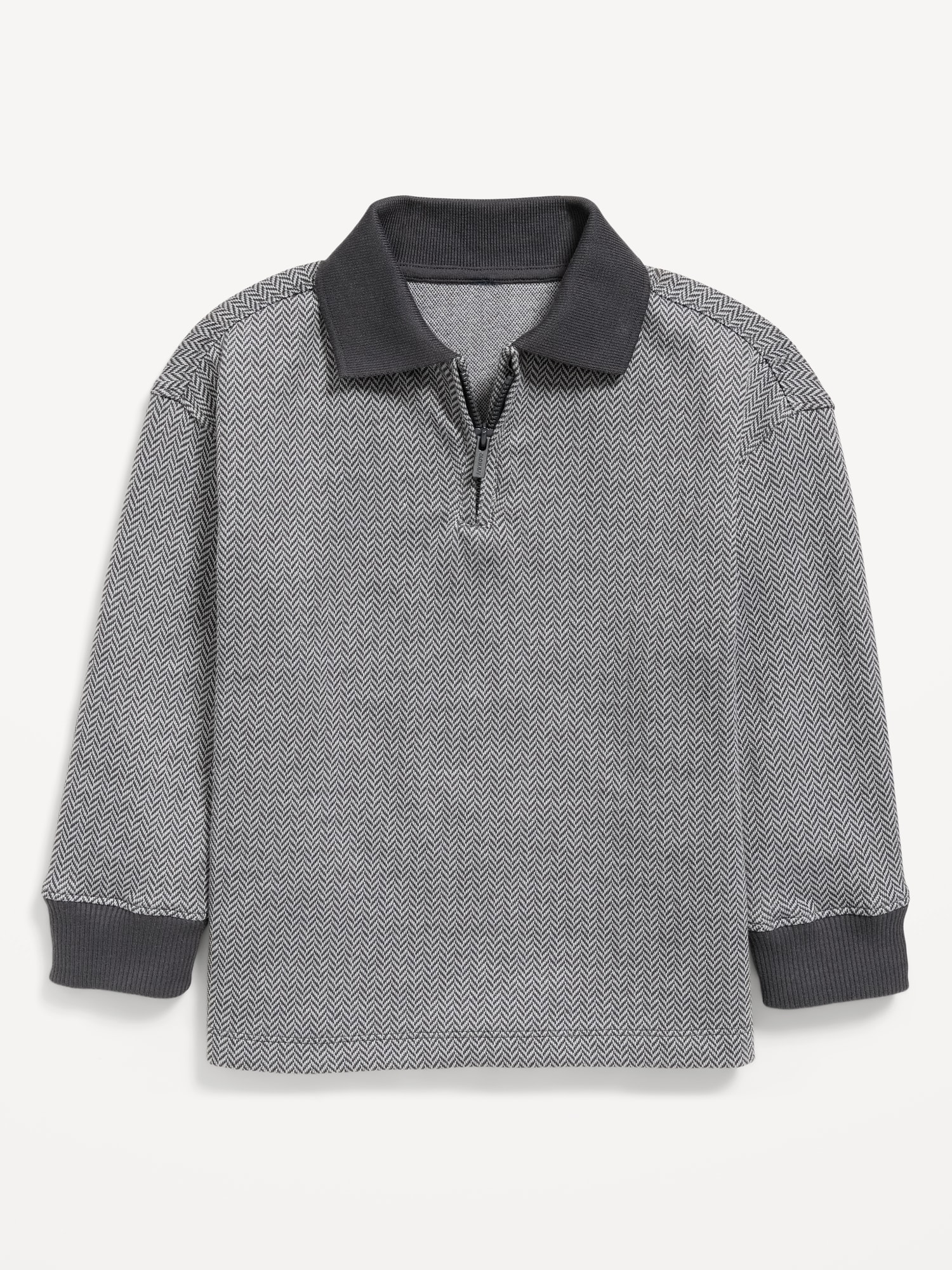 Oversized Collared Quarter-Zip for Toddler Boys