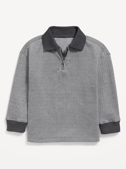 Oversized Collared Quarter-Zip for Toddler Boys