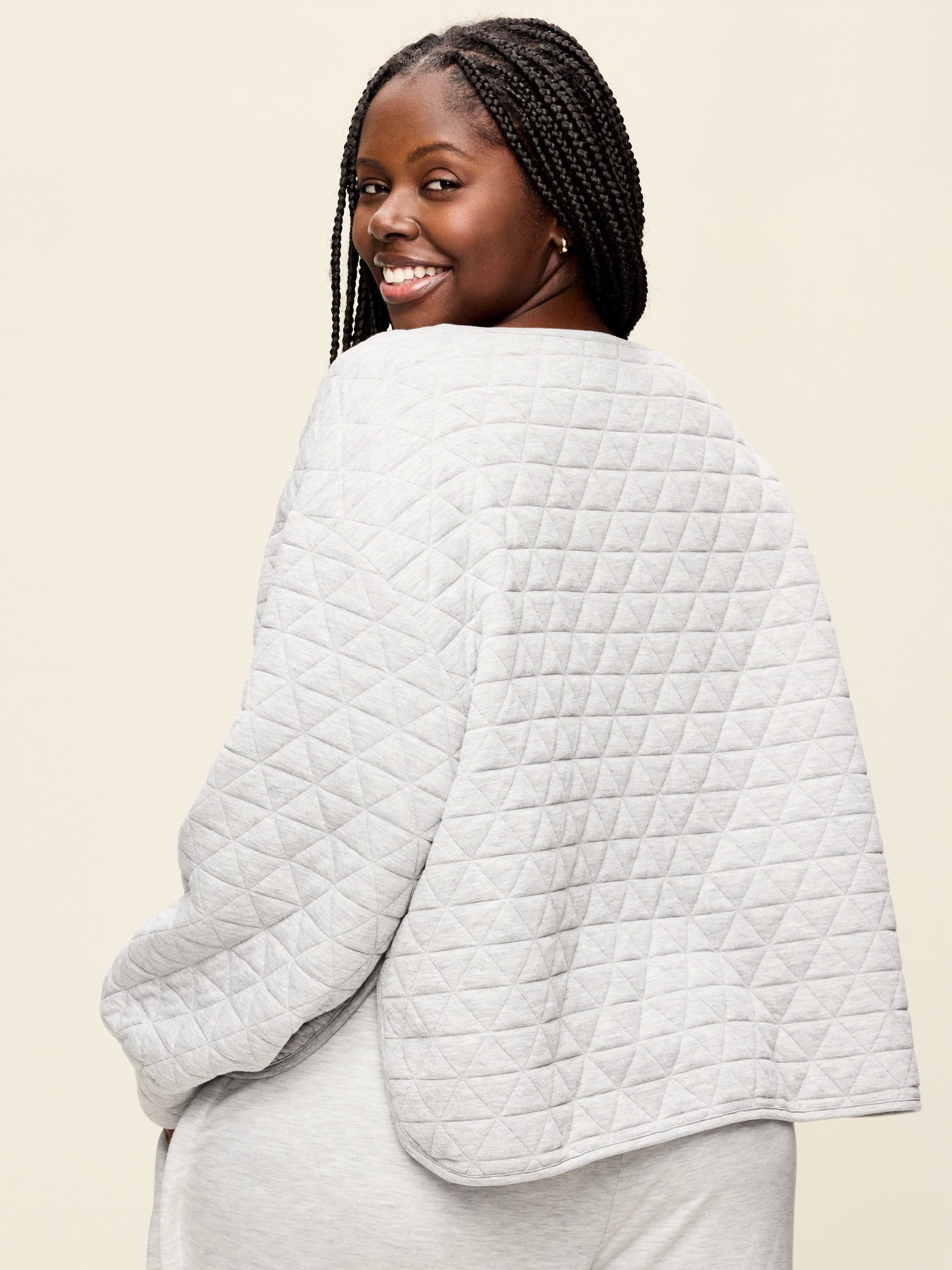 Quilted Bounce Fleece Boatneck Sweatshirt