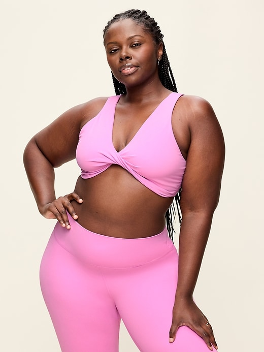Light Support StudioSmooth Twist-Front Sports Bra | Old Navy