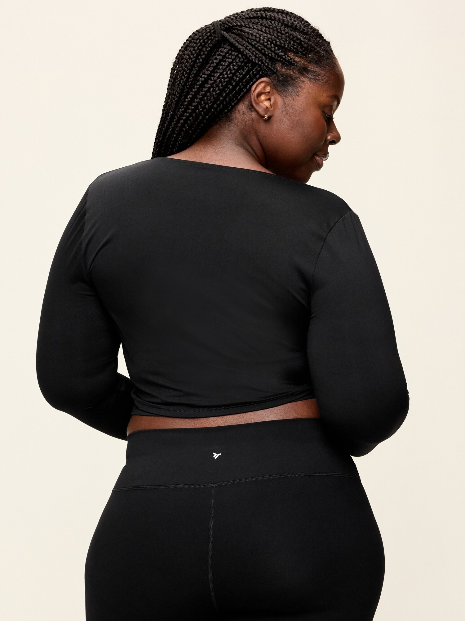 StudioSmooth Long-Sleeve Wrap Top