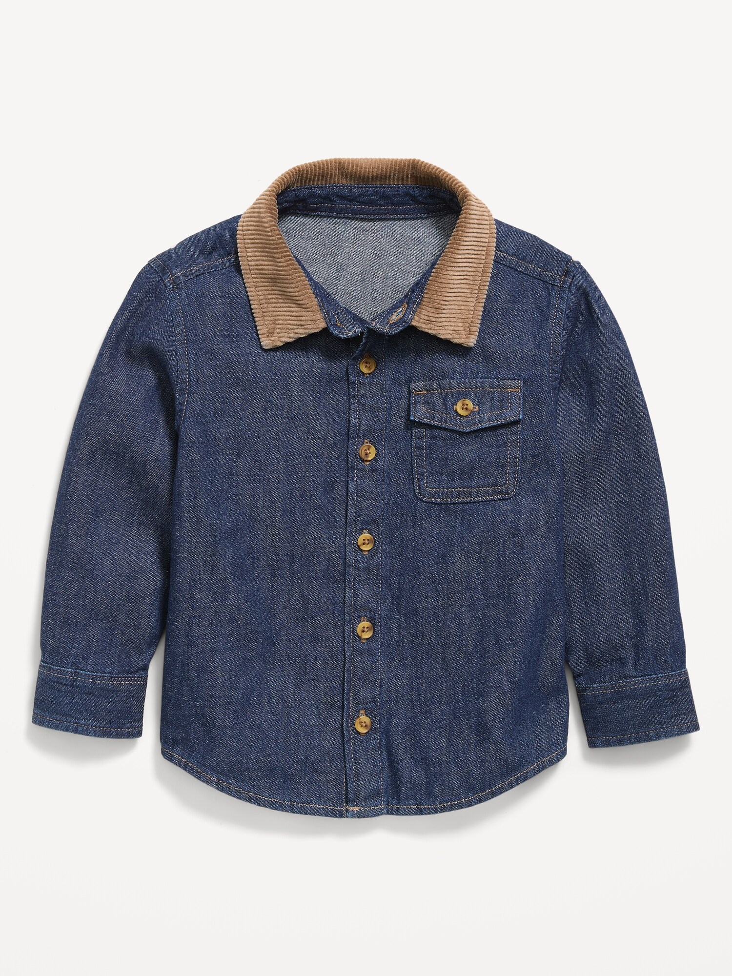 Long-Sleeve Denim Shirt for Toddler Boys