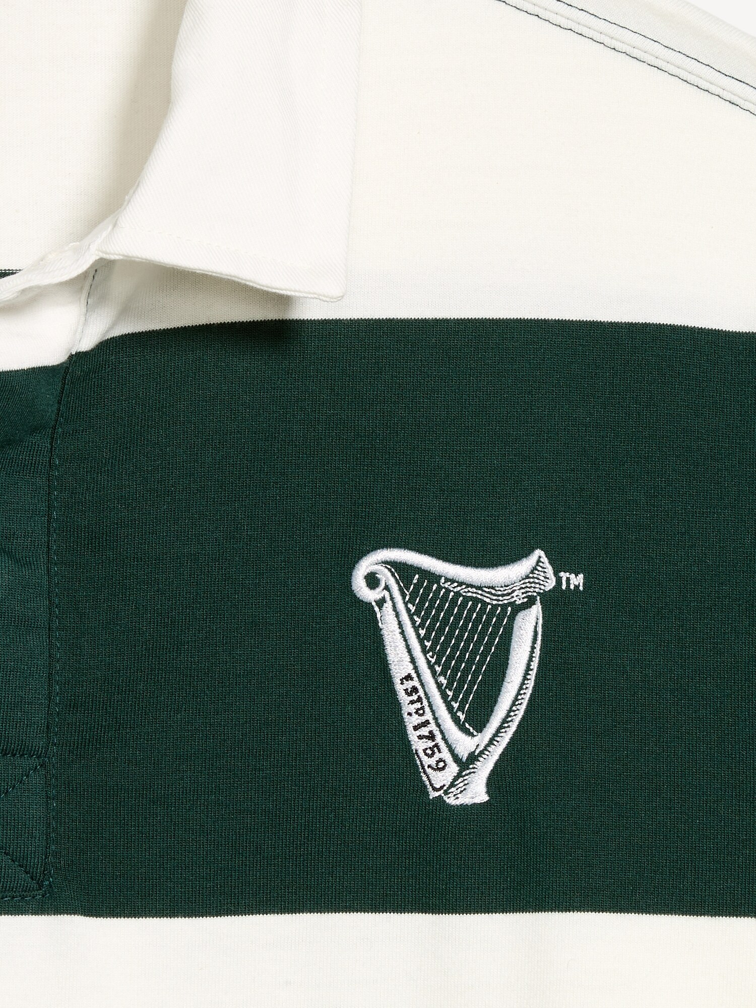 Мужское поло Old Navy Guinness® Striped Rugby Polo, цвет: Тёмно-зелёный — фото 2