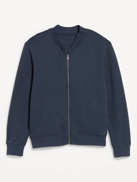 Quilted Fleece Bomber Jacket