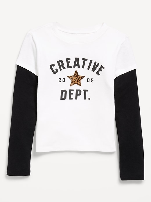 Fitted 2-in-1 Graphic T-Shirt for Girls | Old Navy