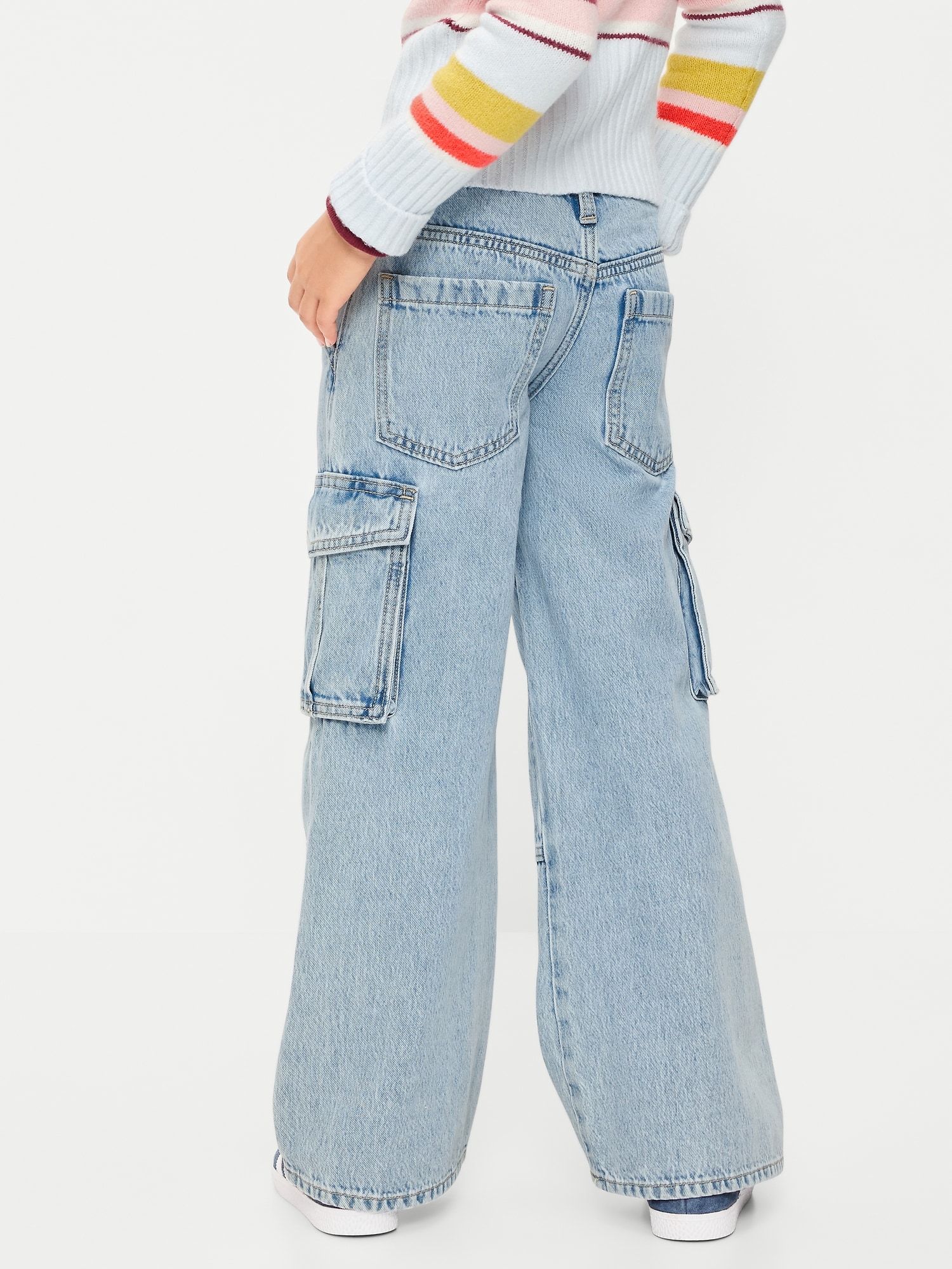 Low-Rise Super Baggy Wide-Leg Cargo Jeans for Girls