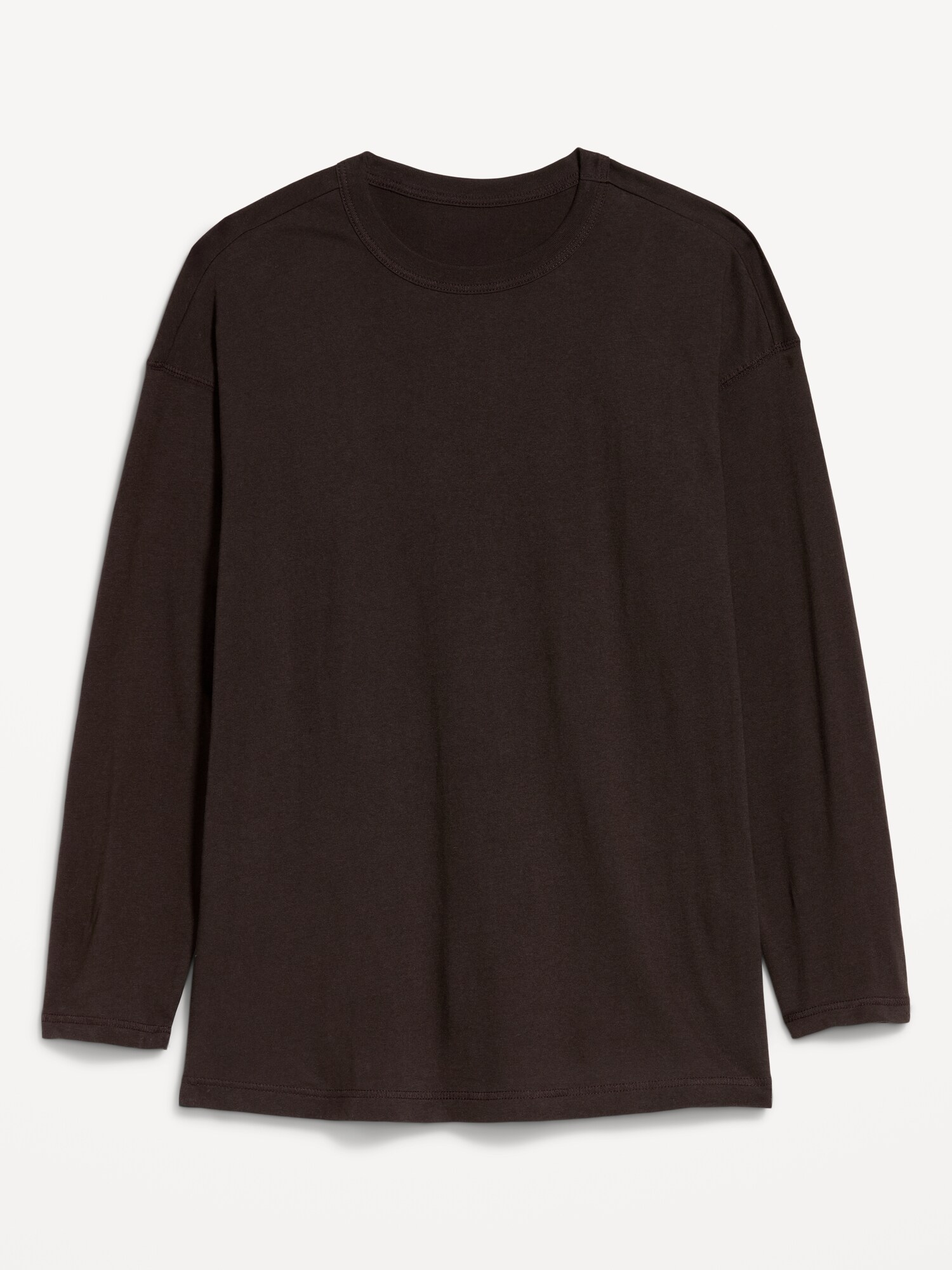 Женская футболка Old Navy Oversized EveryWear Long-Sleeve Tunic, цвет: Чёрный кофейный — фото 4