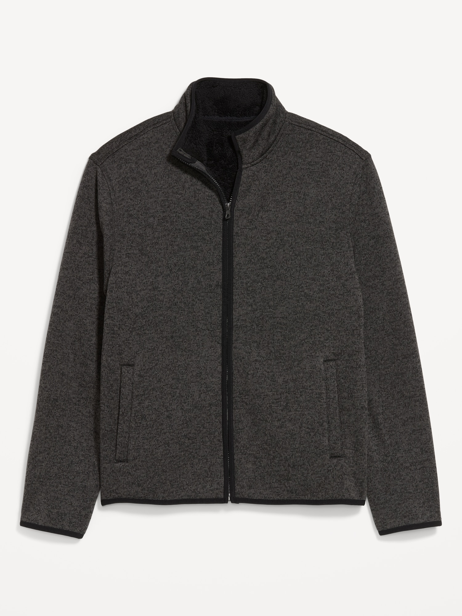 Sweater Fleece Sherpa-Lined Full-Zip Jacket