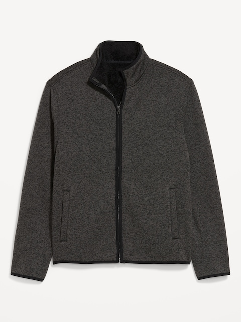 Sweater Fleece Sherpa-Lined Full-Zip Jacket