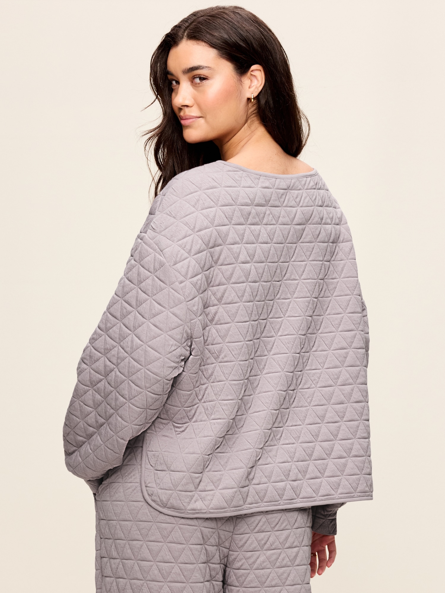 Quilted Bounce Fleece Boatneck Sweatshirt
