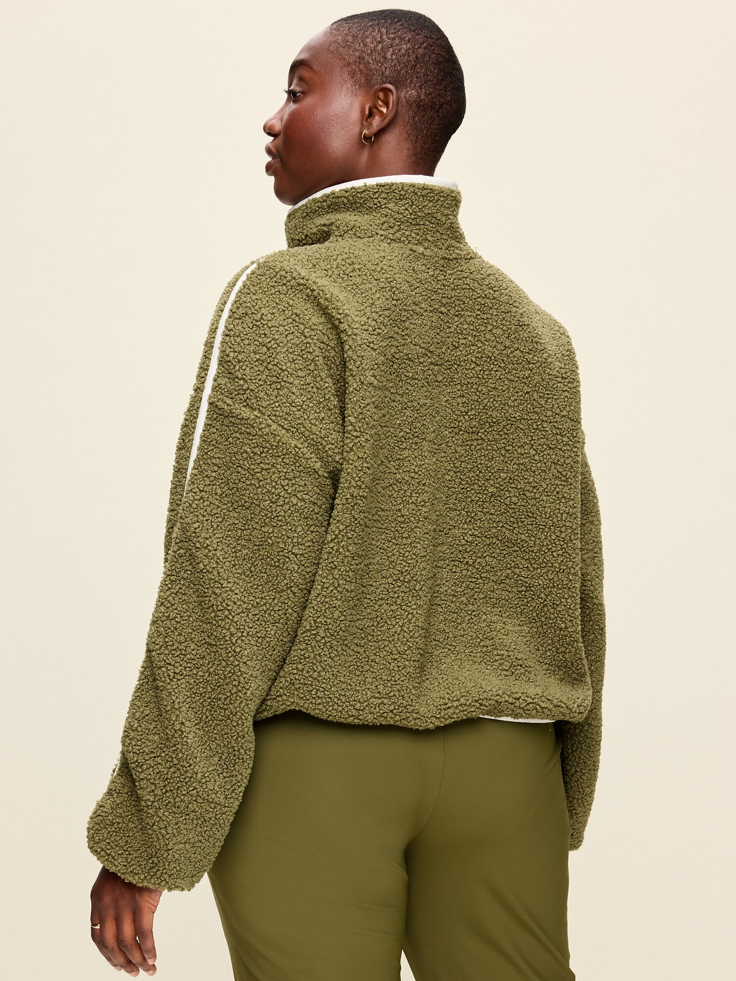 Loose Sherpa Quarter-Zip Pullover