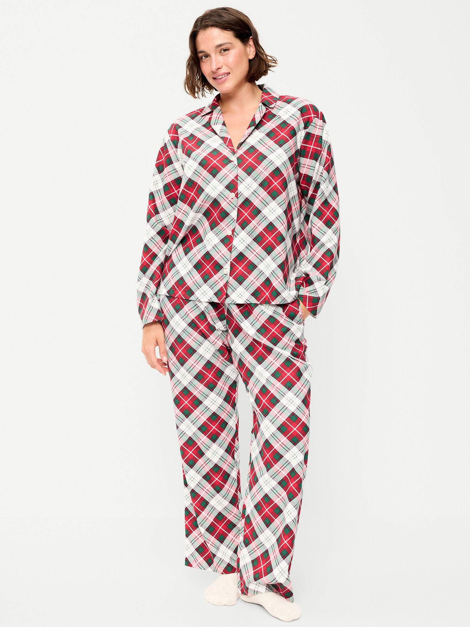 Printed Flannel Pajama Pant Set for Women