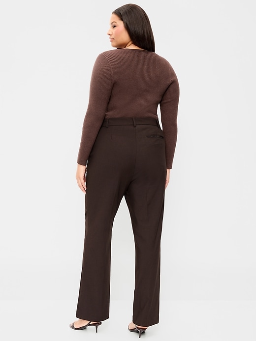 Extra High-Waisted Straight-Leg Twill Pants | Old Navy
