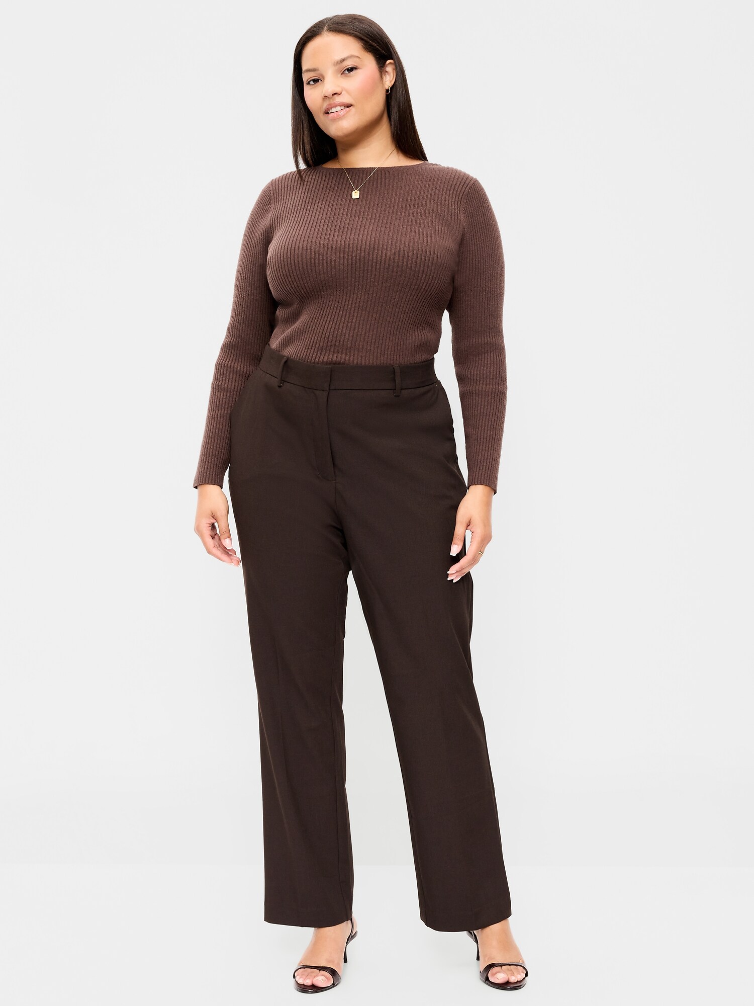 Extra High-Waisted Straight-Leg Twill Pants
