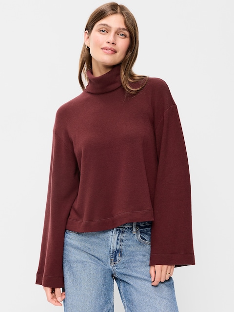 Long-Sleeve Oversized Turtleneck Sweater
