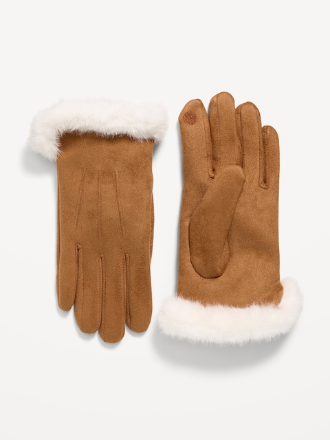 Faux-Suede Gloves for Women