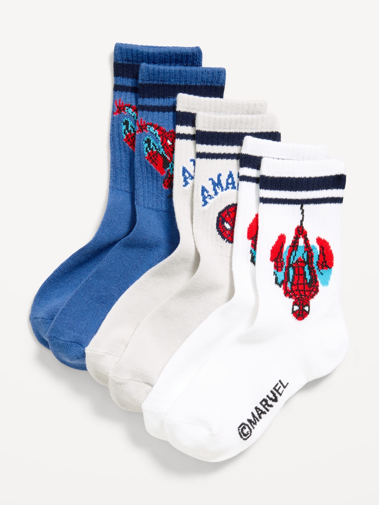 Marvel™ Spider-Man Gender-Neutral Crew Socks 3-Pack for Kids