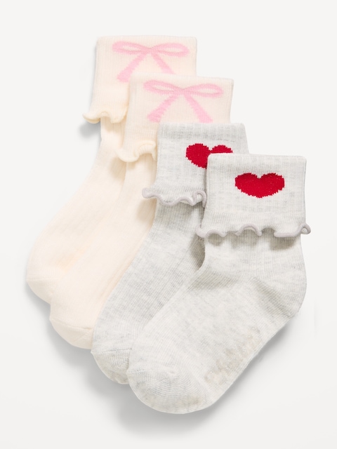 Ruffle-Cuff Crew Socks 3-Pack for Toddler & Baby