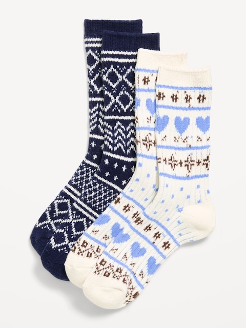Fair Isle Crew Socks 2-Pack for Women