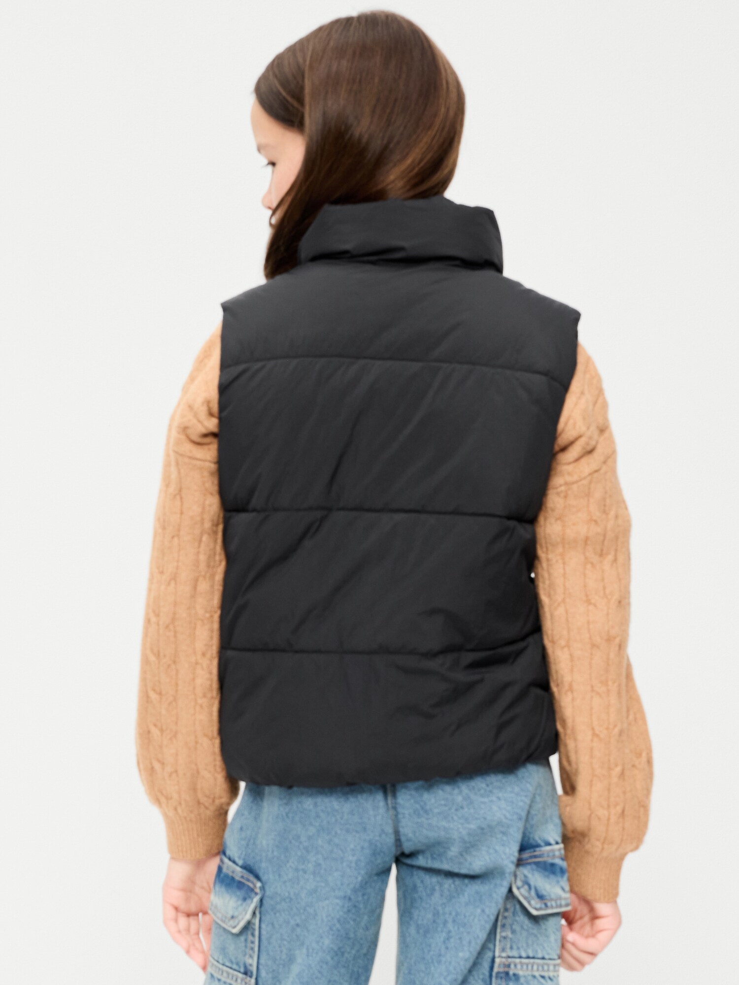 Жилет Old Navy Water-Resistant Quilted Puffer Vest для девочек, цвет: Чёрный — фото 2