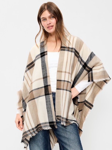Flannel Fringe Poncho