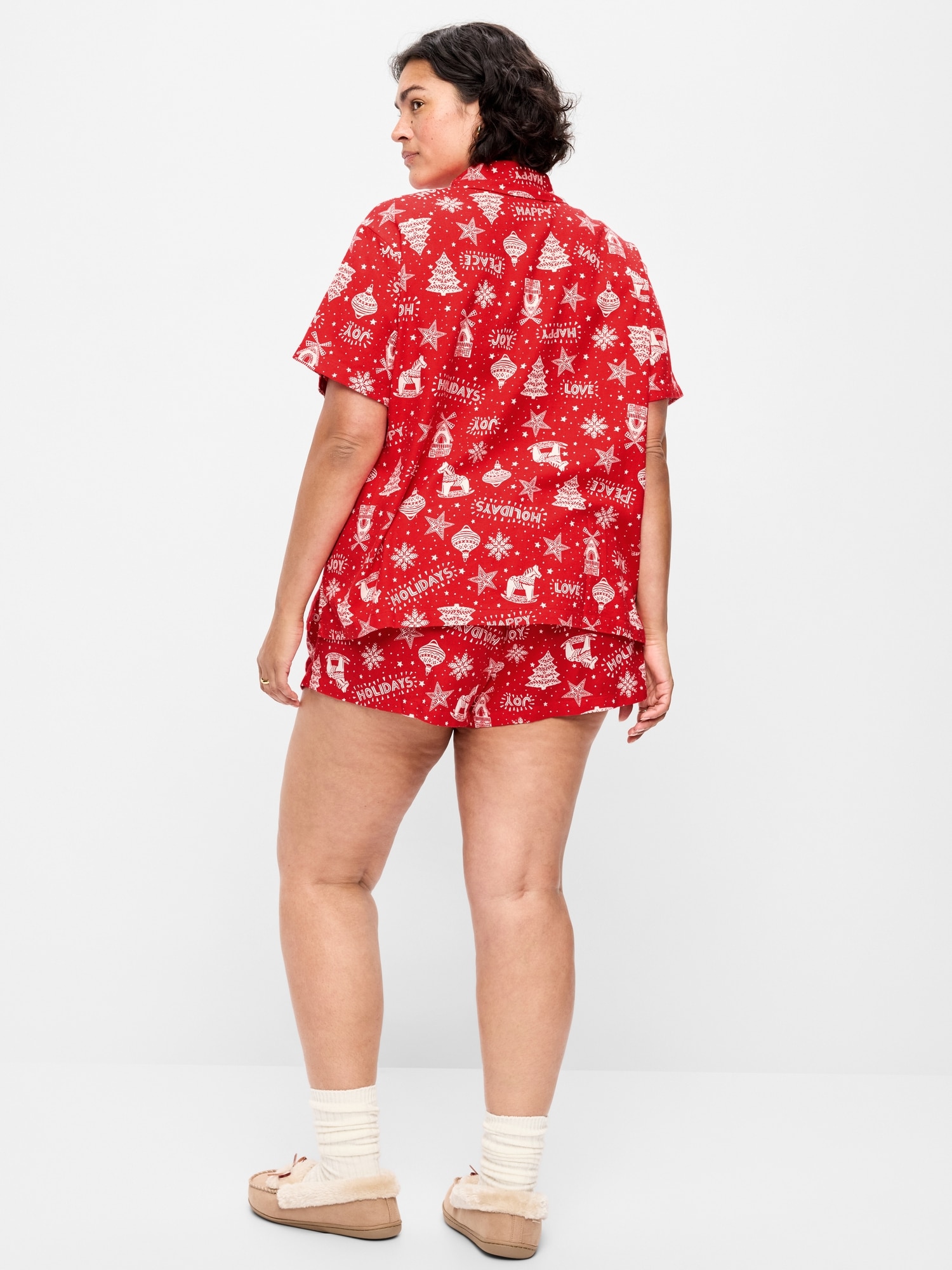 Flannel Pajama Short Set for Women