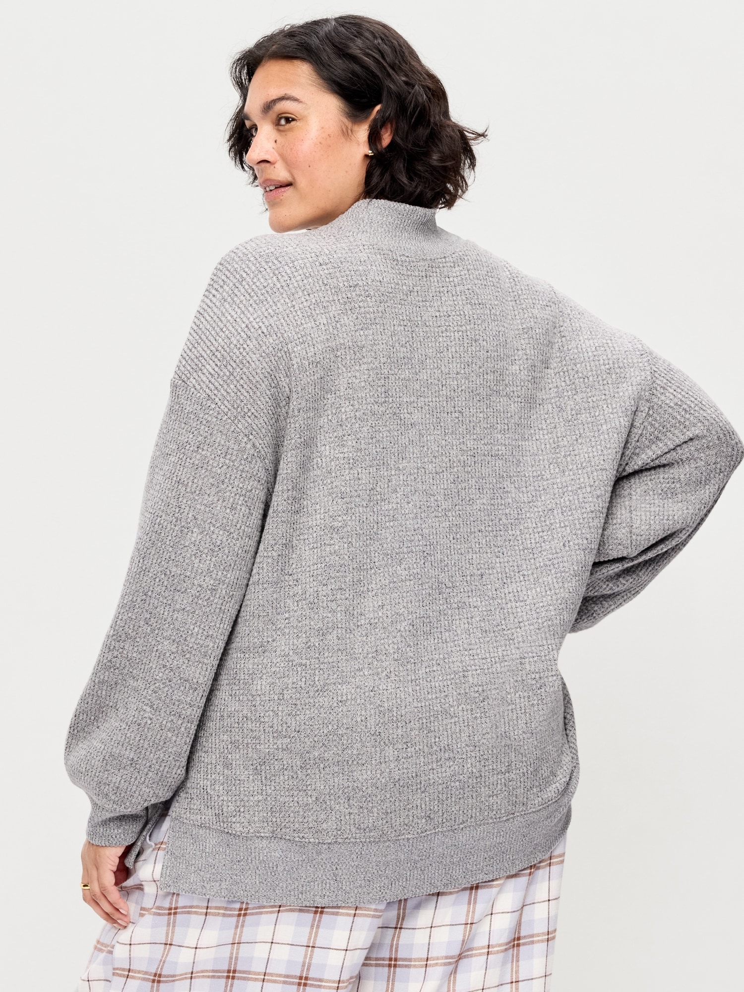 Oversized Mock-Neck Long-Sleeve Top