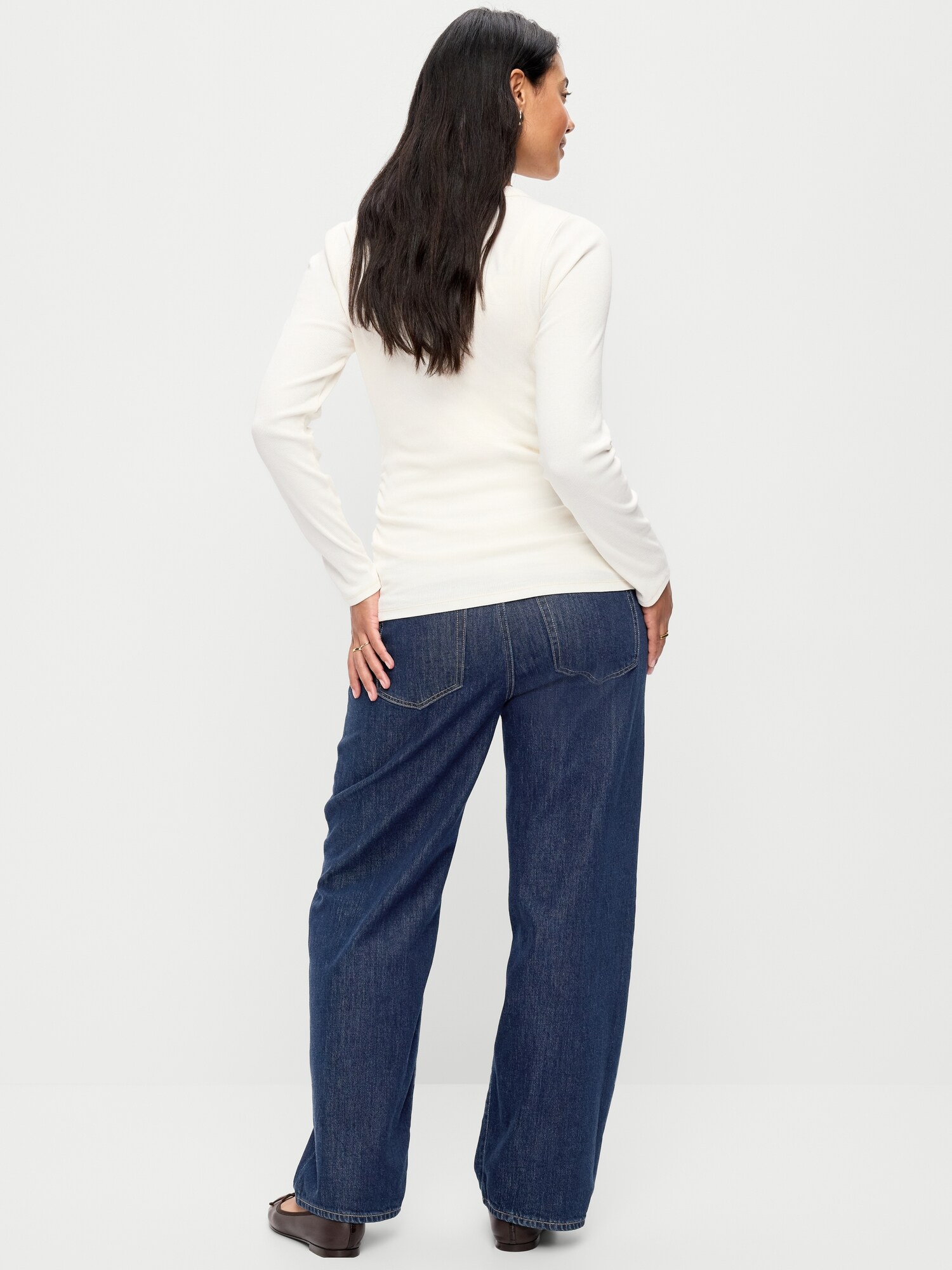 Женские джинсы Old Navy Maternity Low-Rise OG Loose, цвет: Heritage Rinse — фото 3