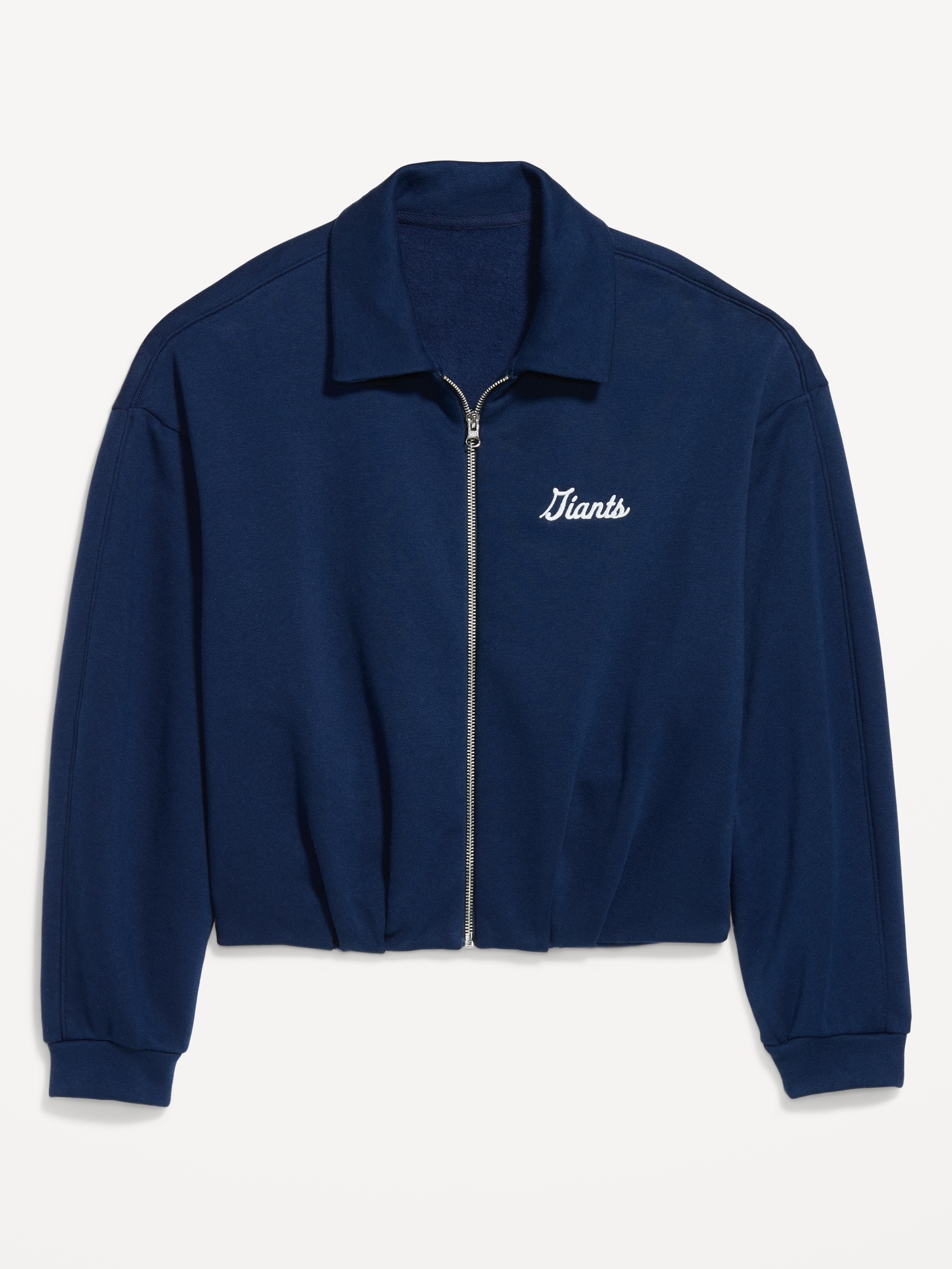 New York Giants Oversized Fleece Bomber Jacket for Women
