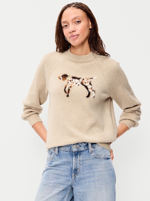 Oversized Crew-Neck Fairisle Sweater