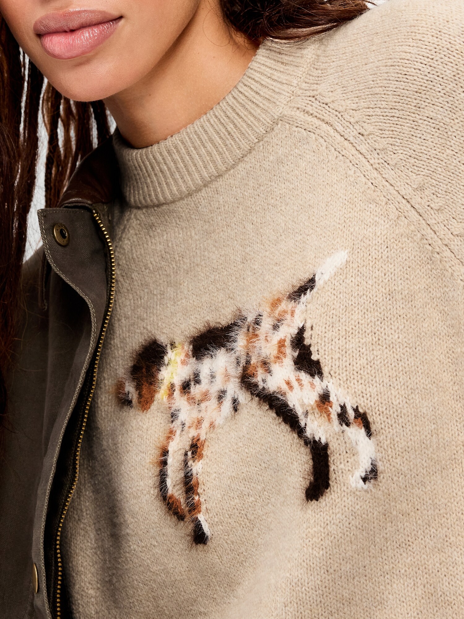 Женский свитер Old Navy оверсайз Fairisle с круглым вырезом, цвет: Dogs — фото 3