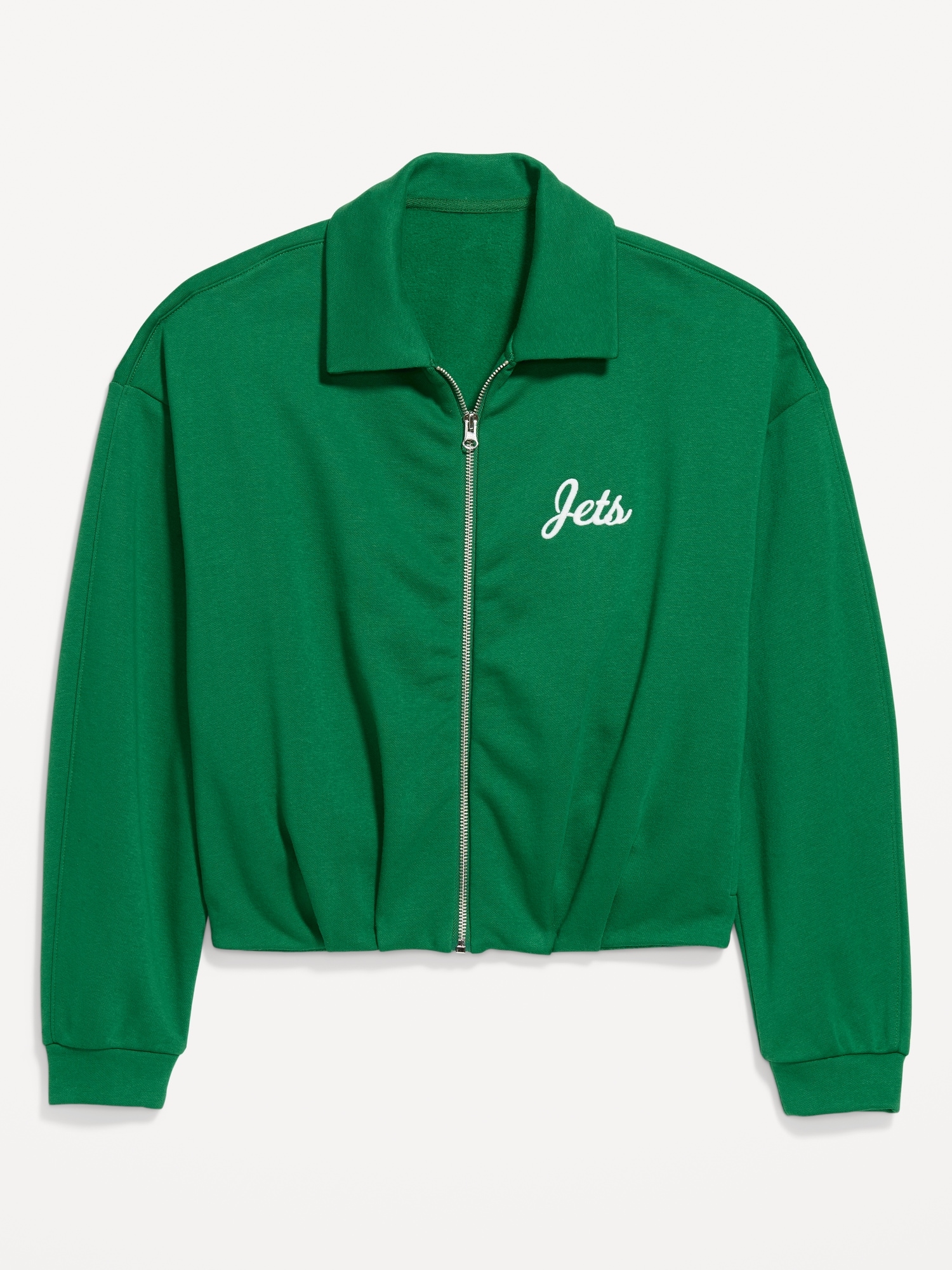 New York Jets Oversized Fleece Bomber Jacket for Women