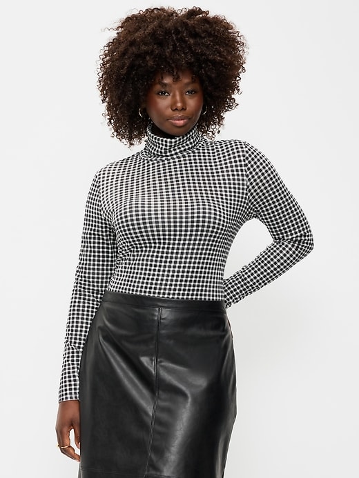 Slim-Fit Printed Turtleneck | Old Navy