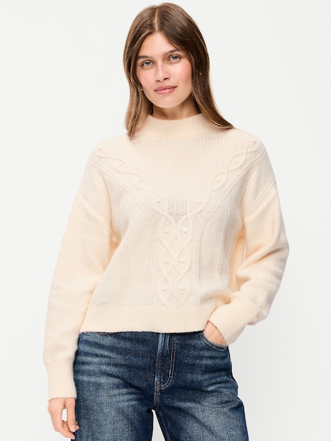 SoSoft Crew-Neck Cable Knit Sweater